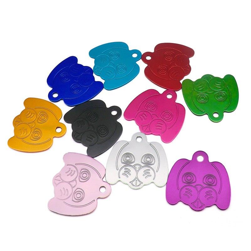 Main Wholesale 100Pcs Personalized Dog Head Pattern Pet ID Tag Engraved image